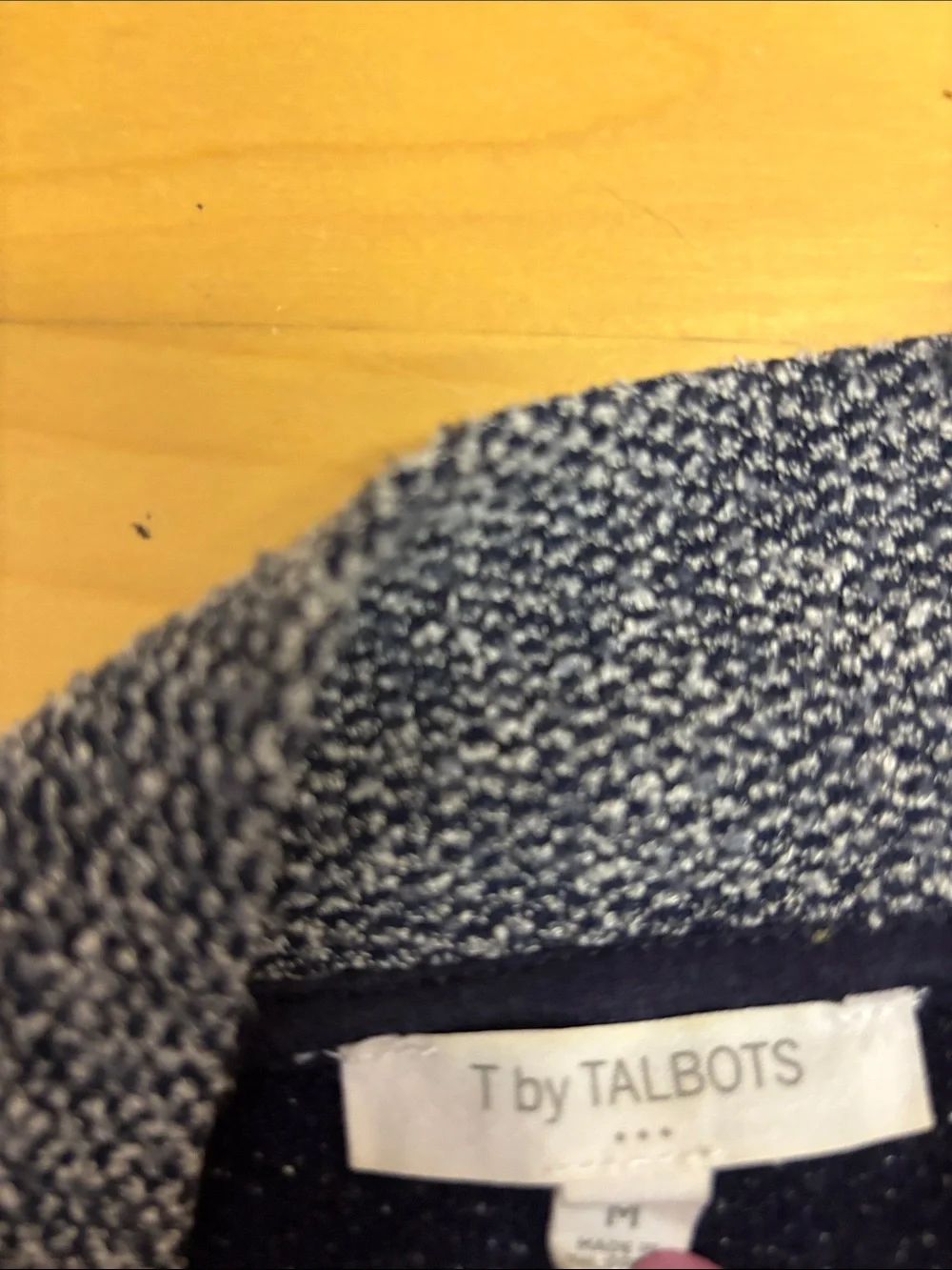 T by Talbots Women’s Long Sleeve Knit Tunic with Pockets in Heather Navy Sz M